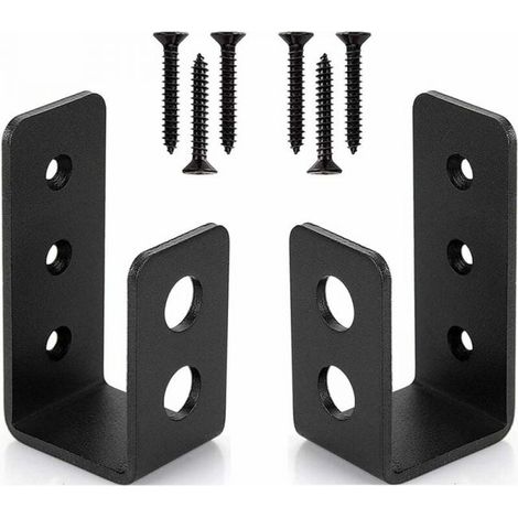 2er-Pack robuste Türhalterungen aus Stahl für 2x4 Türen, geformte Sicherheitsstange
