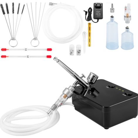 Kit Airbrush Portable avec Compresseur, Double Action Gravité, pour Maquillage, Tatouage, Pâtisserie, Modélisme (1/5)