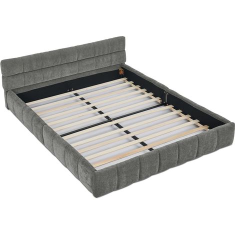 GagaLit double 140x200 cm, chenille gris foncé (1/5)