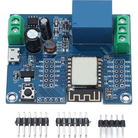 Module relais 1 voie ESP8266 commande WIFI carte dev ESP-12F avec connecteurs broches (1/5)
