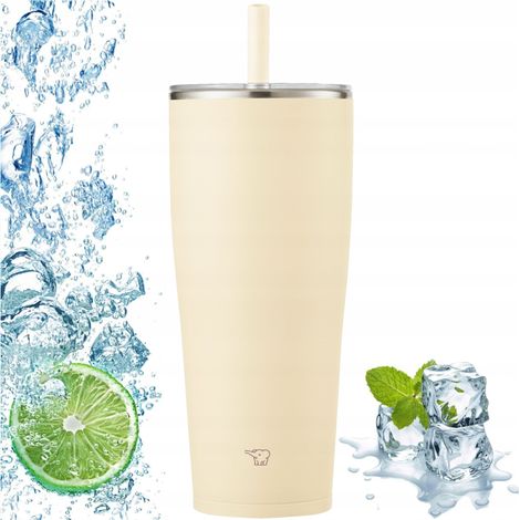 Thermobecher mit Strohhalm für Kaltgetränke ZOJIRUSHI SX-HA89H-CM 890ml Beige