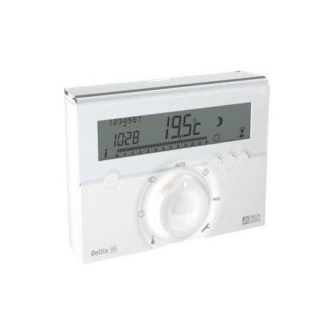 Thermostat programmable filaire Deltia 8.03 – Gestion de chauffage connecté – Programmation hebdomadaire personnalisable – Affichage température ambiante