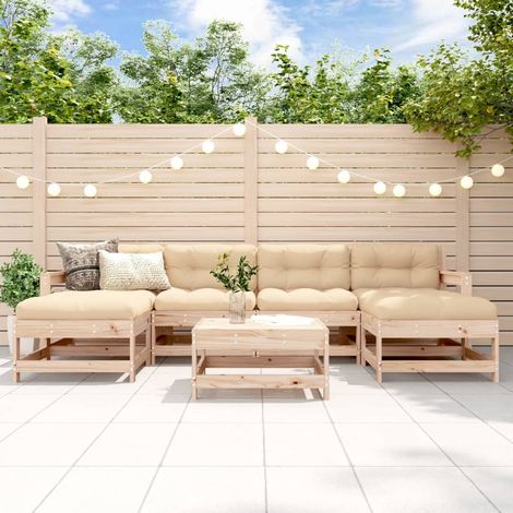 7-tlg. Garten-Lounge-Set Massivholz Kiefer vidaXL (1/5)