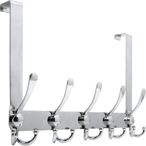 Pair Accroche-porte, crochet de porte en verre de salle de bain (argent, 15 crochets) (1/5)