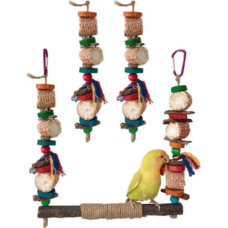 Balançoire pour oiseaux, jouet pour cage à perroquet, ensemble hamac et support d'entraînement pour balançoire (1/5)