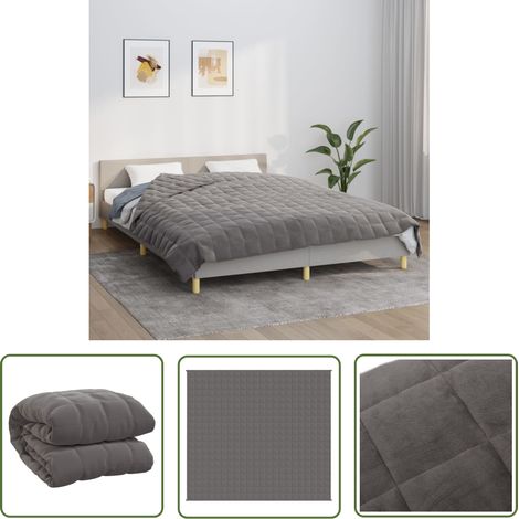The Living Store Couverture lestée Gris 200x225 cm 9 kg Tissu - Couverture Lestée - Couverture Poids - Literie - Sommeil Profond - Relaxation (1/5)