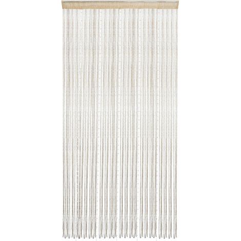 Cyslmuk – Rideau de porte en perles de cristal 200 x 99 cm – Polyester avec ruban argenté scintillant – Décoration intérieure suspendue (1/5)