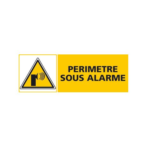 Panneau PERIMETRE SOUS ALARME (C0438) - Adhésif - 210 x 75 mm