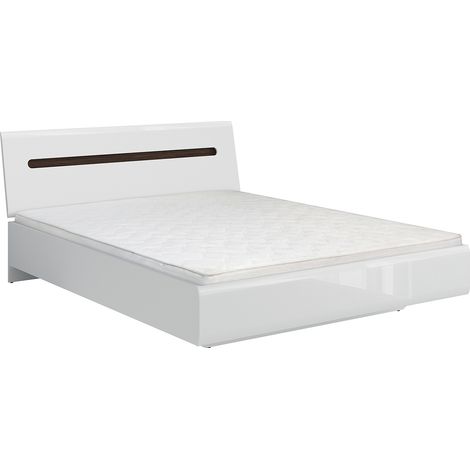 Cama 160x200 Darrel Blanco lacado y Madera (1/4)