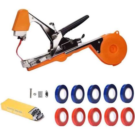Pince à Lier pour Vigne, Machine À Taper Nouer Branches, pour Tomates Vignobles Arbres Fruitiers Légumes Fleurs Plantes, Orange (1/4)