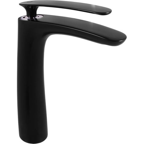 Mitigeur lavabo haut TIGRIS laiton noir sans siphon H. 26cm (1/2)