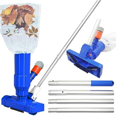 Aspirateur pour spas, aspirateur de piscine portable et épuisette hors-sol, nettoyeur de piscine à jet portable, kit d'entretien de piscine avec brosse, filet, sac à feuilles, accessoires pour jardin, (1/5)