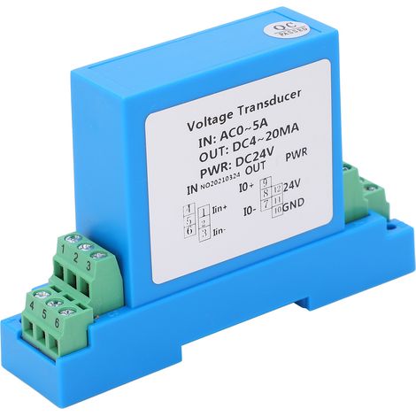 Transmetteur de courant alternatif DC 4-20 mA, transformateur de courant de commande de distribution d'énergie AC 0-5 A (1/5)