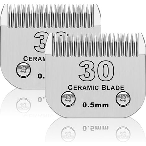 2 unité Lame de Rechange pour toilettage de Chiens,Compatible avec Les séries Heiniger/Moser Max45/Andis/Oster A5 Tondeuse pour Chien,Taille 30 1/50"(0,5mm) Longueur de Coupe (1/5)