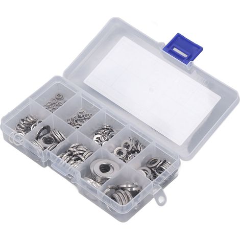 Kit 260 rondelles plates en acier inoxydable 304, assortiment M2.5 M3 M4 M5 M6 M8 M10 (1/5)