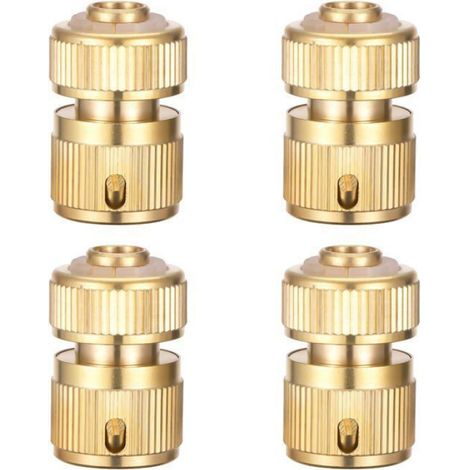 Raccord Tuyau - Laiton - 1/2 Pouces - Pour Arrosage Jardin - Lot de 4 (1/5)