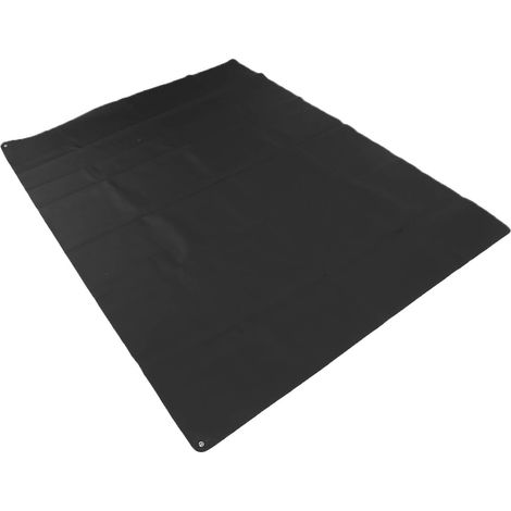 Tapis de mise à la terre 54,3 x 70,9 pouces, cuir PU respirant pour pieds, sommeil, maux de tête, inflammation, anxiété, noir, câble de 5 mètres (1/5)