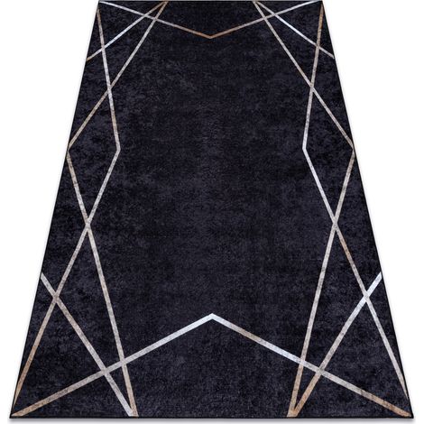 Alfombra lavable MIRO 51233.811 Geométrico antideslizante - negro black 140x190 cm