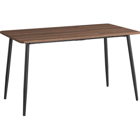 Vasagle – Table à manger moderne 4-6 personnes – Plateau en noyer naturel – Surface résistante à la chaleur jusqu'à 140°C – Montage rapide en 15 minutes