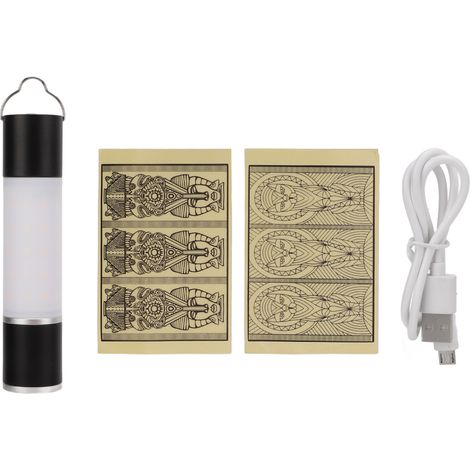 Lampe de camping extensible flexible style rétro étanche en alliage d'aluminium design suspendu noir portable extérieur Pharaon et Chat (1/5)