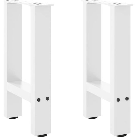Couchtischbeine Weiß 2 Stk. 38x(42-43) cm Stahl