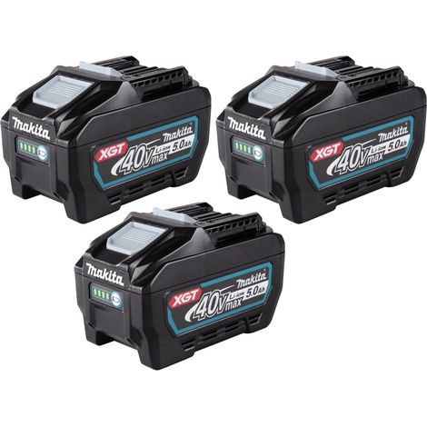 Makita 3x BL 4050 F batteria 40 V max. 5,0 Ah / 5000 mAh Li-Ion XGT ( 3x 191L47-8 ) IP64 con indicatore del livello di carica (1/4)