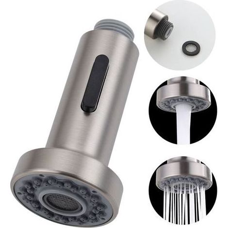 2 modes tête robinet remplacement douchette pour robinet pour robinet cuisine pour rétractable mitigeur,G1/2",brossée (1/5)