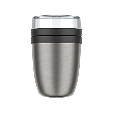 Mepal ONTHEGOELLIPSE LunchPot Termico 2 Scomparti 500 + 200 ml Acciaio Inox Chiusura Ermetica colore Nero Nordico