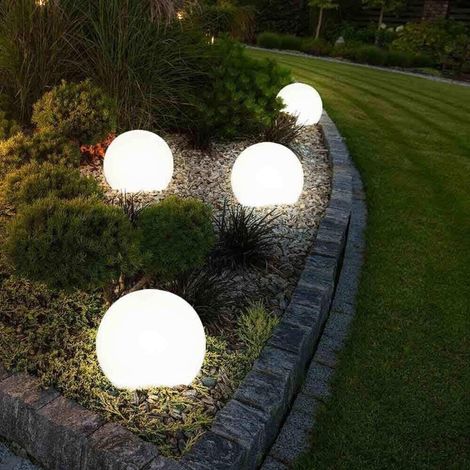 Lampada Sfera Da Terra Interno Esterno Illuminazione Giardino Palla 30 Cm Ip65 (1/4)