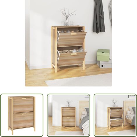 vidaXL Armoire bois - Armoire à chaussures 57,5x33x80 cm Bois d'ingénierie (1/5)