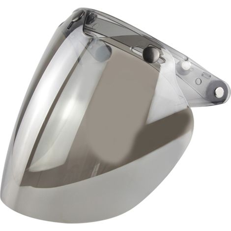 Visera tipo jet para casco de motocicleta, lente tipo burbuja, deflector de viento con 3 botones a presión.