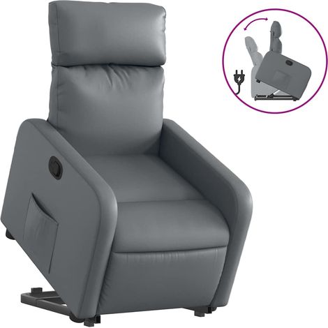 Maison Exclusive - Relaxsessel mit Aufstehhilfe Grau Kunstleder