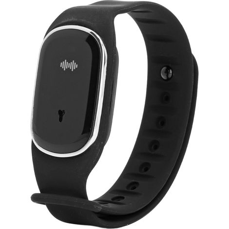 Bracelet anti-moustique ultrasonique rechargeable USB (batterie intégrée) pour extérieur, femme enceinte et enfant, noir (1/5)