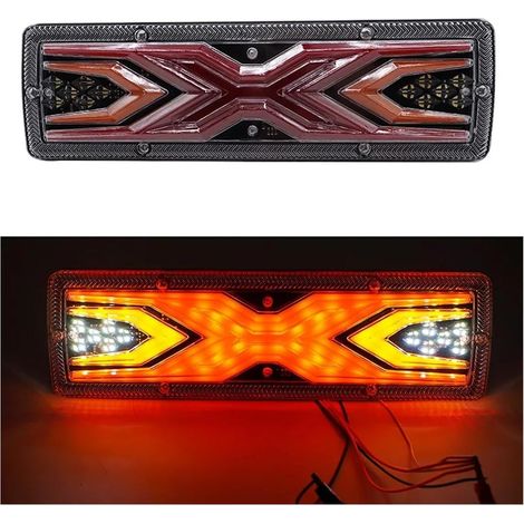 Applicable Feu Arrière Feu Arrière Dynamique Universel Pour Camion Clignotant Feu Freinage Arrière Feu Signalisation Inversé, Pour Remorque Camion Bus Caravane Camping-car Feux Arrières(2piece 12-24v (1/2)