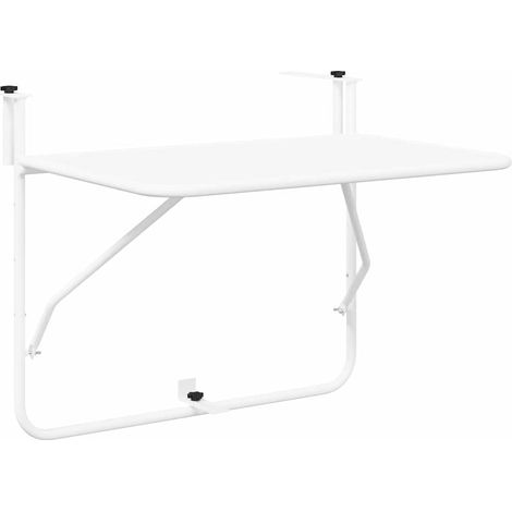 Hängender Balkontisch Weiß 60 x 39 x 65 cm Stahl vidaXL