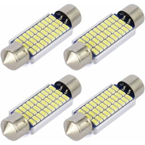 4er-Pack C5W 41mm fehlerfreie weiße 30SMD-Sofitten-LED-Innenraumlampen für Autos, 12V DC, 6000K