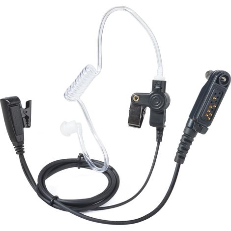 1 Casque à tube acoustique, microphone discret, câble polyuréthane, PTT rotatif, pour talkies-walkies Hytera (1/5)