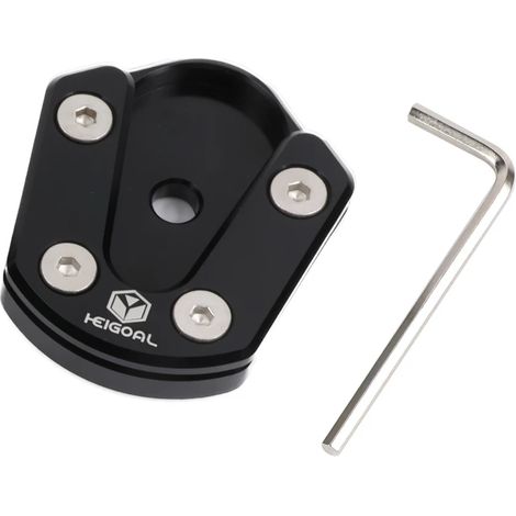 (Noir) Compatible avec Aprilia SRGT200 SR GT 200 Accessoires Extension de béquille latérale en alliage d'aluminium Plaque de support de pied maxpower (1/4)