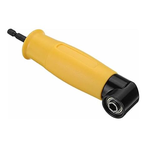 Perceuses à angle droit adaptateur coudé pour visseuse électrique avec porte-embout magnétique à changement rapide 1/4" 6.35mm Inoxydable Hex, Jaune (1/5)