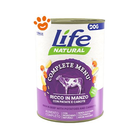 Life Dog Nutrition Plus Adult Manzo Con Patate e Carote  - Life Dog Nutrition Plus Adult Manzo Con Patate e Carote - Lattina Da 400 Gr