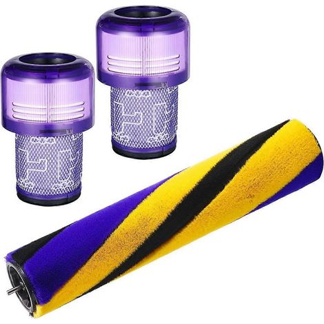Brosses à rouleau fines pour aspirateur Dyson V12 Detect, accessoires pour embout de sol à rouleau avec filtre HEPA (1/5)