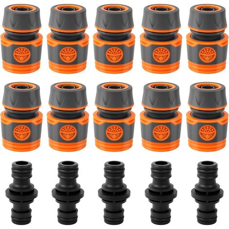 Tubo da giardino, 10 pezzi da 1/2 pollice, kit di connettori per tubo da giardino con 5 pezzi di connettore per inizio e fine del kit di irrigazione del tubo