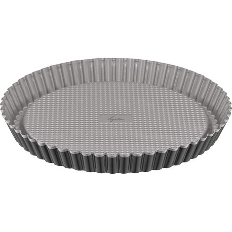Lagostina Gustosa - Molde para tartas de acero antiadherente para horno, color negro, diámetro de 28 cm