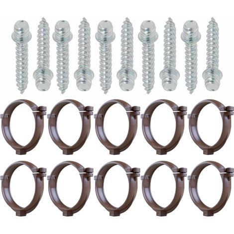 Ensemble de 10 colliers tube de descente Ø80 Cuivre + 10 Vis 7x40mm - Arcanaute