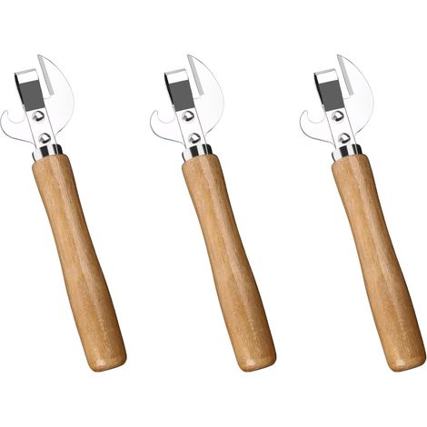 Lot de 3 ouvre boîtes classiques en acier inoxydable et tire (1/5)