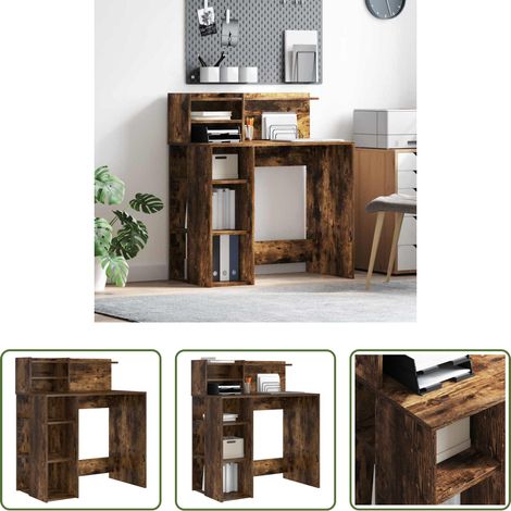 Bureau moderne - Bureau Chêne fumé 90 x 48 x 101,5 cm Bois d'ingénierie (1/5)