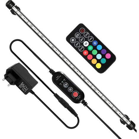 Randaco 63cm LED Éclairage Aquarium Lampe Tube Étanche Lighting Plongée A Economie D'energie Fish Tank Décoration avec Télécommande,RGB, pas de bruit (1/5)