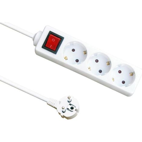 Base múltiple 3 enchufes con interruptor cable 1,5 m 3G1.5 mm (1/2)