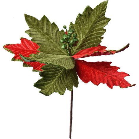 Plante artificielle Étoile de Noël Poinsettia Décoration de Fête Plastique Rouge Vert 26 x 28 cm - PANGIVO