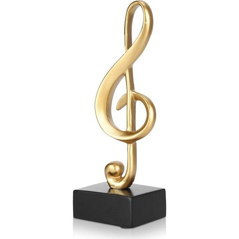 Note de Musique Statue, clé de Sol décoration, Note de Musique Sculpture,Figurine Symbole Ornements, Musical Statue Sculpture de Décoration Statue de Note de Musiques, 17,3cm (1/5)